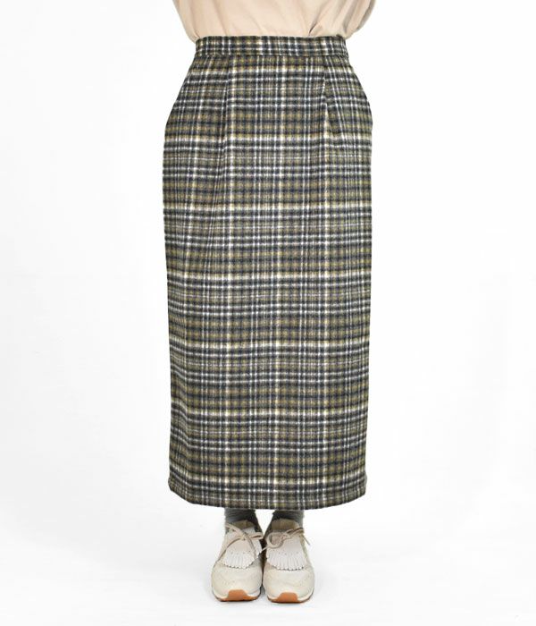 ケレン(KELEN) CHECK STRAIGHT SKIRT -TOOGO- チェックIラインスカート タイトスカート LKL22FSK3