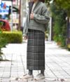 ケレン(KELEN) CHECK STRAIGHT SKIRT -TOOGO- チェックIラインスカート タイトスカート LKL22FSK3