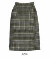 ケレン(KELEN) CHECK STRAIGHT SKIRT "TOOGO" チェックIラインスカート タイトスカート LKL22FSK3  BLACK