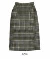 ケレン(KELEN) CHECK STRAIGHT SKIRT "TOOGO" チェックIラインスカート タイトスカート LKL22FSK3  BLACK