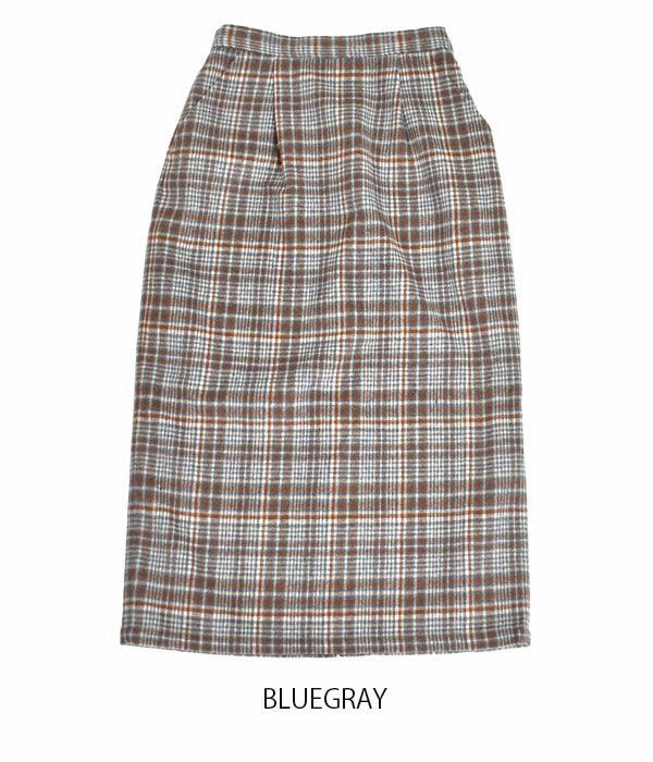 ケレン(KELEN) CHECK STRAIGHT SKIRT -TOOGO- チェックIラインスカート タイトスカート LKL22FSK3