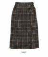 ケレン(KELEN) CHECK STRAIGHT SKIRT "TOOGO" チェックIラインスカート タイトスカート LKL22FSK3  NAVY