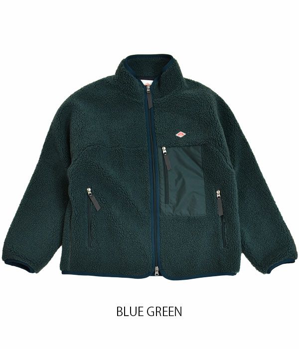 ダントン (DANTON) WOMEN'S INSULATION STAND COLLAR BOA JACKET ボアジャケット フリースジャケット DT-A0194LBA  BLUE GREEN