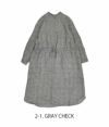 ブリスバンチ (Bliss bunch) ウエストリボン前開きOP チェックシャツワンピース W628-410 2-1. GRAY CHECK