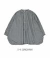 ブリスバンチ (Bliss bunch) ヘンリーネック ギャザー使いチュニック 長袖ブラウス シャツ Z628-350 5-4. GINGHAM