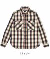 ウエアハウス (WAREHOUSE) FLANNEL SHIRTS(E柄) 長袖チェックネルシャツ 3104   2. ネイビー