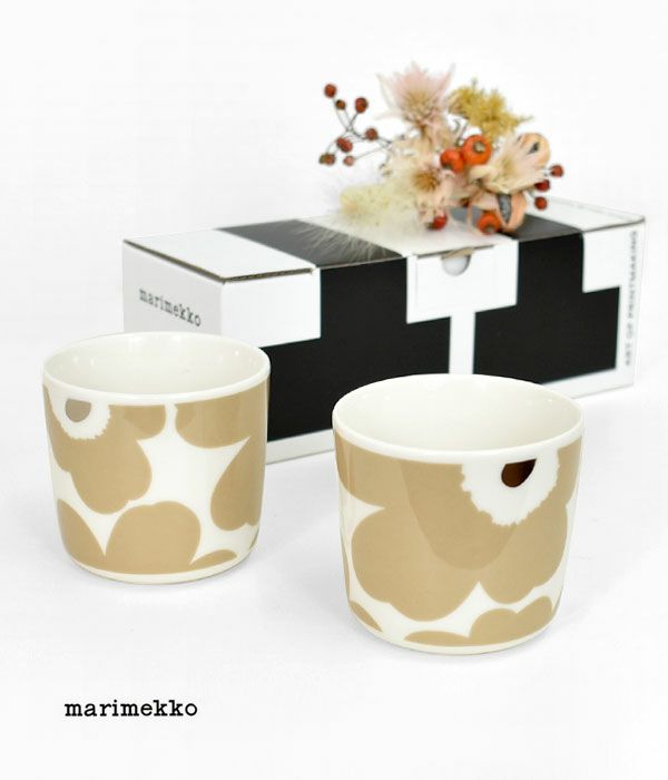 マリメッコ (marimekko) Unikko コーヒーカップセット（ハンドルなし） ウニッコ 食器 2個セット ギフトボックス ペア  52229-4-72313 52229472313 | トップジミー