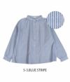 ブリスバンチ (Bliss bunch) ギャザーネックシャツ 長袖オックスシャツ Z631-256 5-3.BLUE STRIPE