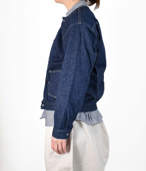 ダントン (DANTON) WOMEN'S DENIM COLLARLESS BLOUSON ノーカラー