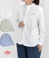 ダントン (DANTON) WOMEN'S PLAIN OXFORD BAND COLLAR SHIRT L/S コットンノーカラー長袖シャツ バンドカラーシャツ JD-3606YOX