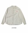 ダントン (DANTON) WOMEN'S PLAIN OXFORD BAND COLLAR SHIRT L/S コットンノーカラー長袖シャツ バンドカラーシャツ JD-3606YOX OYSTER