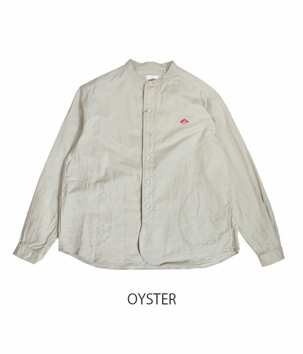 ダントン (DANTON) WOMEN'S PLAIN OXFORD BAND COLLAR SHIRT L/S