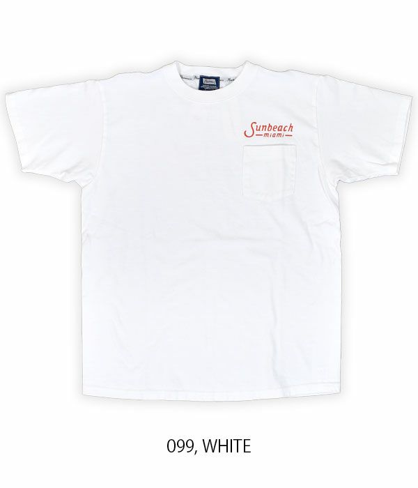 フェローズ (PHERROW'S) 半袖プリントTシャツポケT 23S-PPT1  099, WHITE
