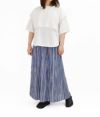 ル グラジック (LE GLAZIK) ELASTIC PLEATS SKIRT プリーツ ストライプ スカート LG-F0013CEC