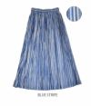 ル グラジック (LE GLAZIK) ELASTIC PLEATS SKIRT プリーツ ストライプ スカート LG-F0013CEC BLUE STRIPE