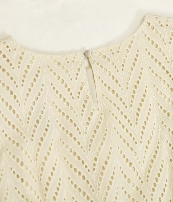 ケレン(KELEN) CUT WORK LACE DRESS -HAKU- 半袖 レース ワンピース LKL23HOP2012