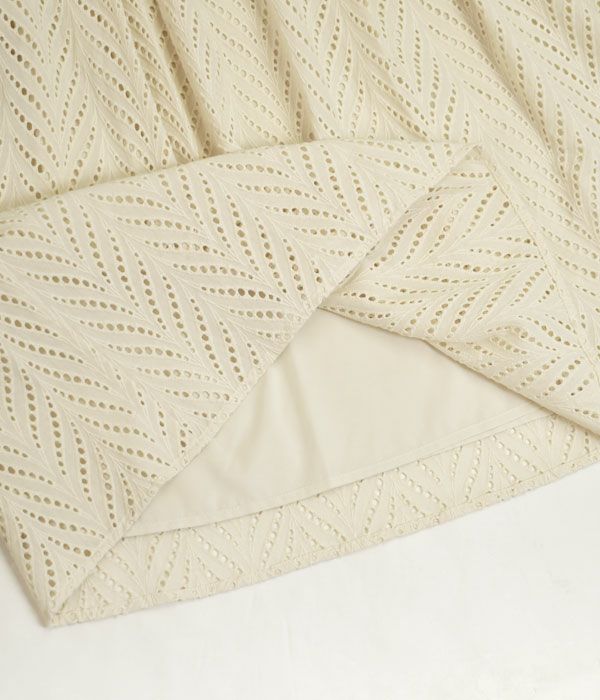 ケレン(KELEN) CUT WORK LACE DRESS -HAKU- 半袖 レース ワンピース LKL23HOP2012