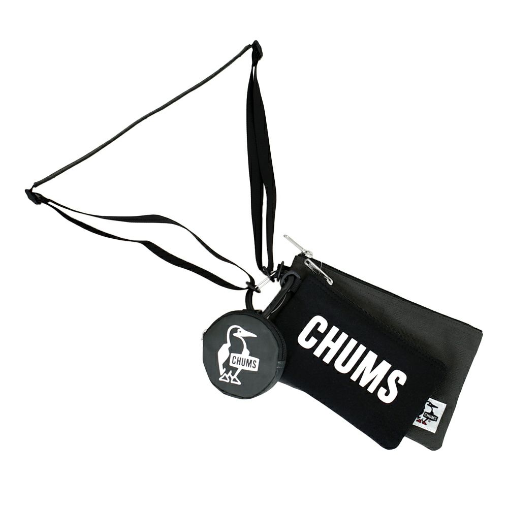 チャムス (CHUMS) 3Pショルダーポーチスウェットナイロン 3P Shoulder Pouch Sweat Nylon ショルダーバッグ ショルダーポーチ CH60-3625 K018.Black/Charcoal