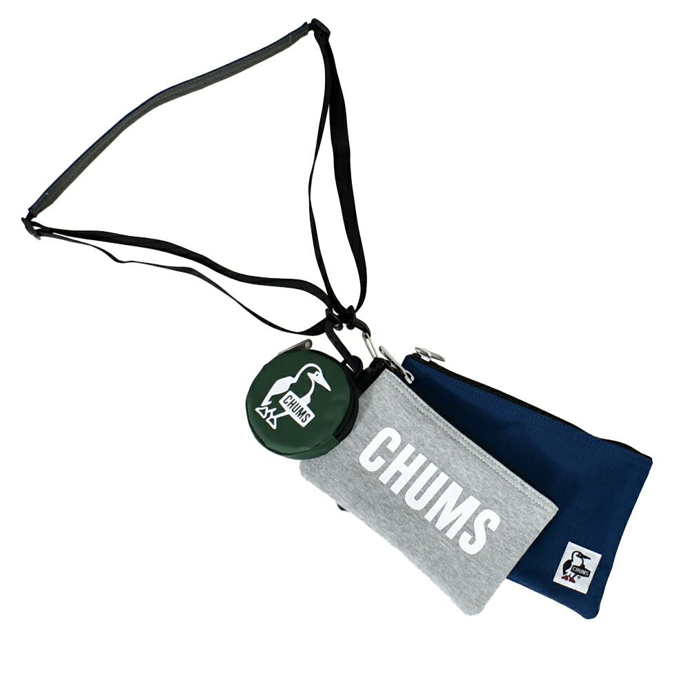 チャムス (CHUMS) 3Pショルダーポーチスウェットナイロン 3P Shoulder Pouch Sweat Nylon ショルダーバッグ ショルダーポーチ CH60-3625 G019.H-Gray/Basic Navy
