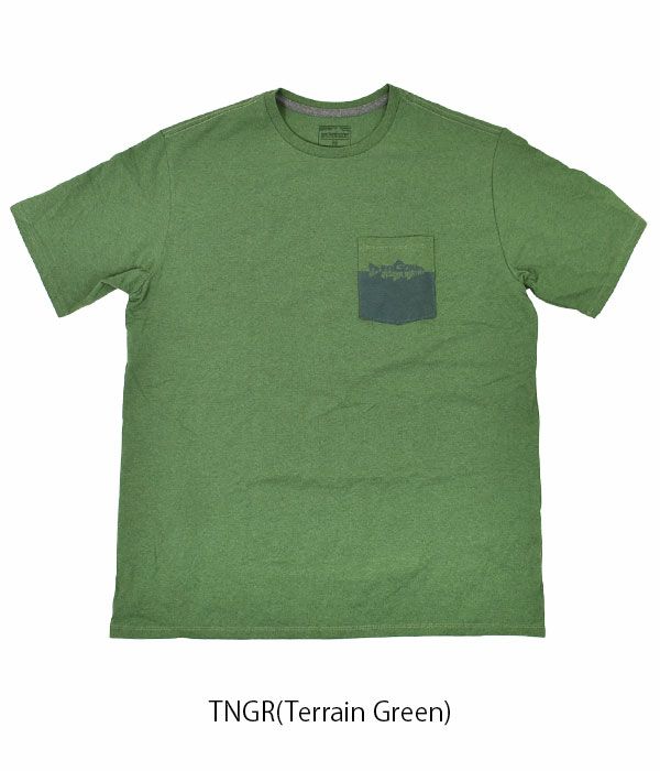 パタゴニア (PATAGONIA) M's Wild Waterline Pocket Responsibili-Tee 半袖プリントTシャツ ポケT 37549  TNGR(Terrain Green)