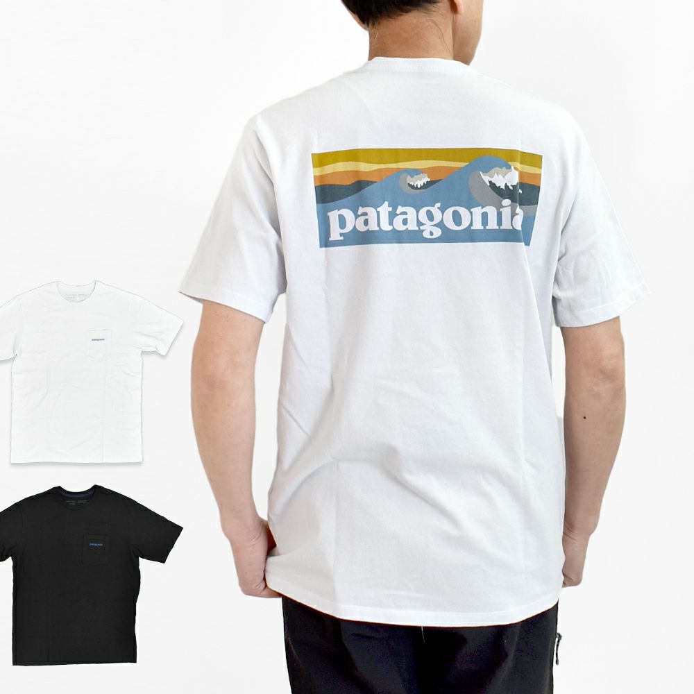 パタゴニア (PATAGONIA) メンズ ボードショーツ ロゴ ポケット レスポンシビリティー Men's Boardshort Logo Pocket Responsibili-Tee 半袖プリントTシャツ ポケT 37655