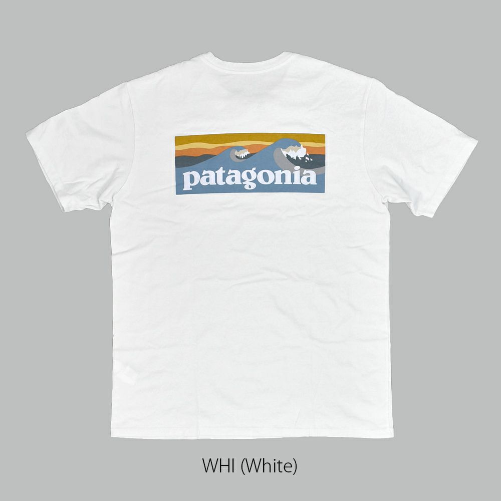 パタゴニア (PATAGONIA) メンズ ボードショーツ ロゴ ポケット レスポンシビリティー Men's Boardshort Logo Pocket Responsibili-Tee 半袖プリントTシャツ ポケT 37655 WHI(White)