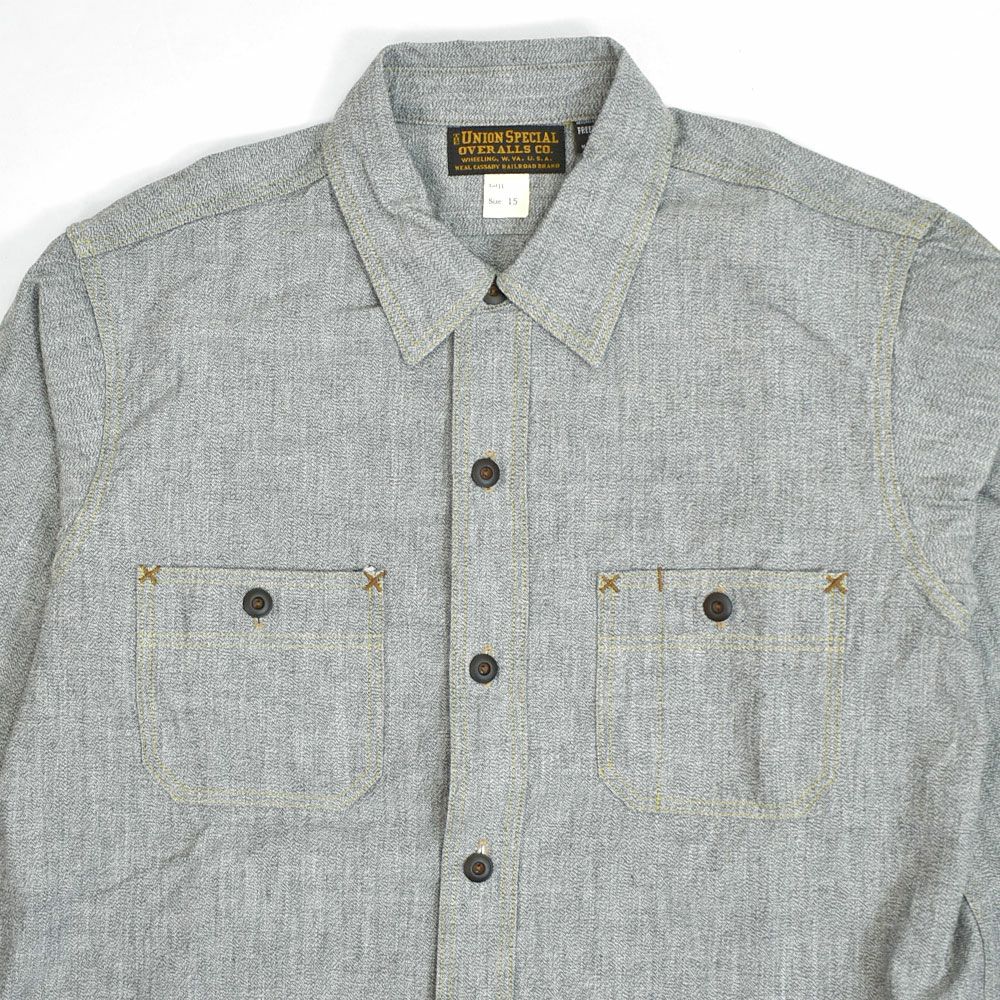 フリーホイーラーズ (FREEWHEELERS) -NEAL- SHIRT 1926 STYLE WORK CLOTHING WHITE PEPPER CHAMBRAY BLACK PEPPER CHAMBRAY ニールシャツ 長袖ワークシャツ シャンブレーシャツ 2513102 WHITE PEPPER CHAMBRAY