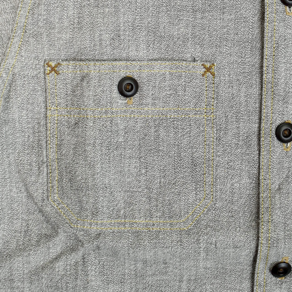 フリーホイーラーズ (FREEWHEELERS) -NEAL- SHIRT 1926 STYLE WORK CLOTHING WHITE PEPPER CHAMBRAY BLACK PEPPER CHAMBRAY ニールシャツ 長袖ワークシャツ シャンブレーシャツ 2513102 WHITE PEPPER CHAMBRAY
