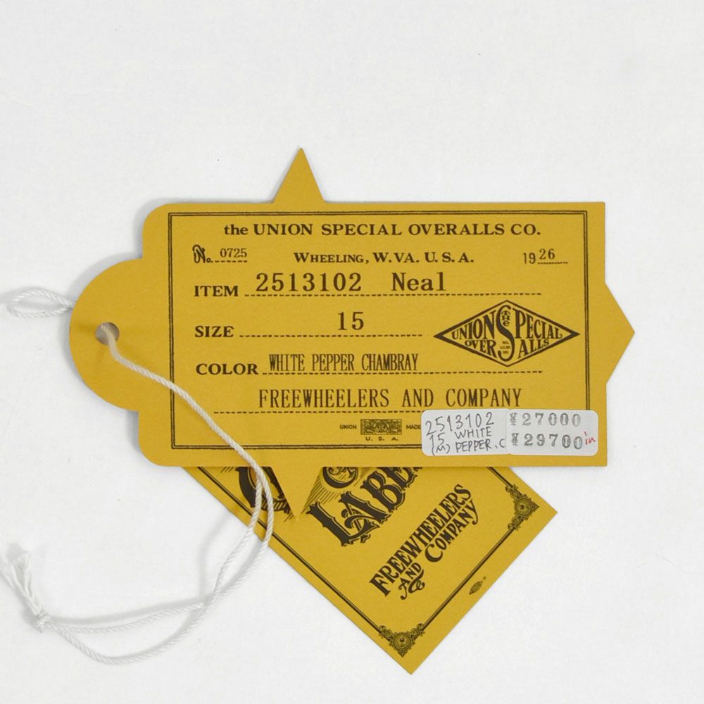 フリーホイーラーズ (FREEWHEELERS) -NEAL- SHIRT 1926 STYLE WORK CLOTHING WHITE PEPPER CHAMBRAY BLACK PEPPER CHAMBRAY ニールシャツ 長袖ワークシャツ シャンブレーシャツ 2513102 WHITE PEPPER CHAMBRAY