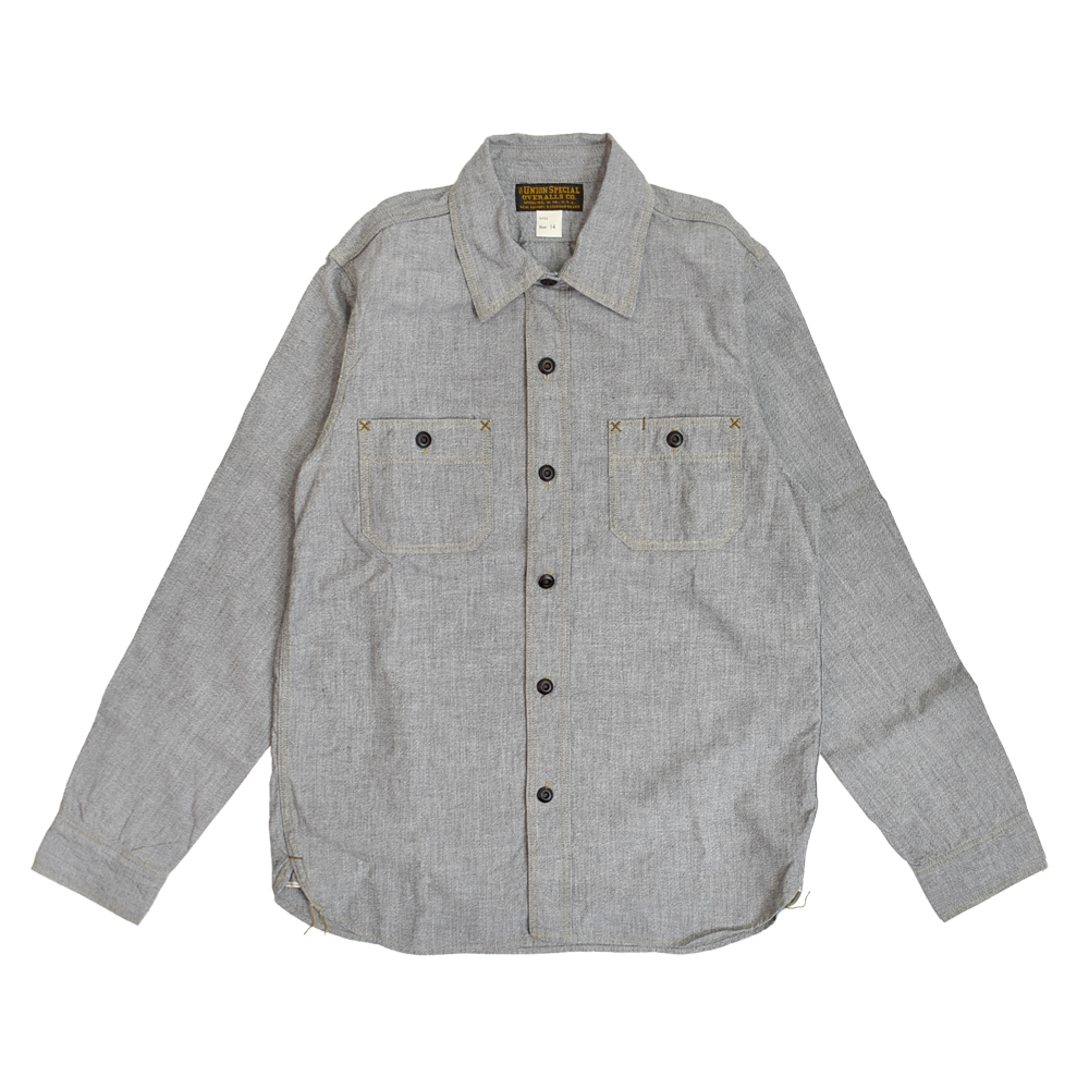 フリーホイーラーズ (FREEWHEELERS) -NEAL- SHIRT 1926 STYLE WORK CLOTHING WHITE PEPPER CHAMBRAY BLACK PEPPER CHAMBRAY ニールシャツ 長袖ワークシャツ シャンブレーシャツ 2513102 WHITE PEPPER CHAMBRAY