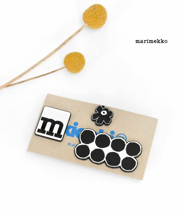 マリメッコ(marimekko)kioski Pumpuli Set 1 ピンバッチ3個セット 52239-6-92116