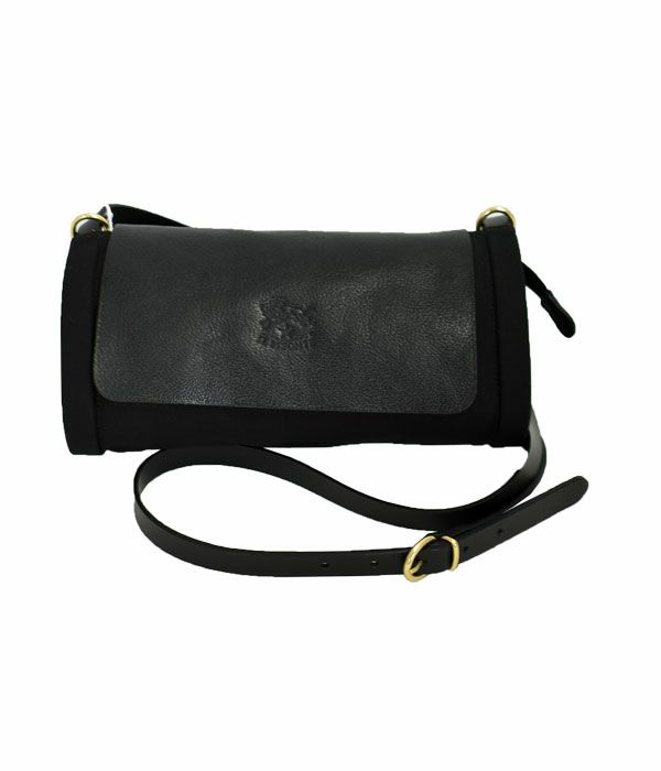 イルビゾンテ (IL BISONTE) ショルダーバッグ レザー クロスボディバッグ 41181-9 411819 16.ブラック×ブラック