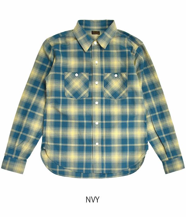 デラックスウエア (DELUXEWARE) 60s CHECK PATTERN 長袖チェックシャツ LV-28　 NVY
