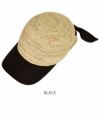 アブ (ABU) RAFFIA CAP 後ろリボン ラフィア キャップ 帽子 NH-092 BLACK