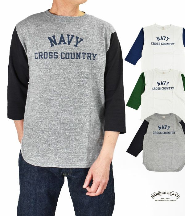 ウエアハウス (WAREHOUSE)
Lot 4800 7分袖ベースボールT
NAVY CROSS COUNTRY
プリントTシャツ