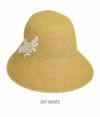 アブ (ABU) MOTIF LACE HAT フラワーレース付きペーパーハット 帽子 NH-011M OFF WHITE