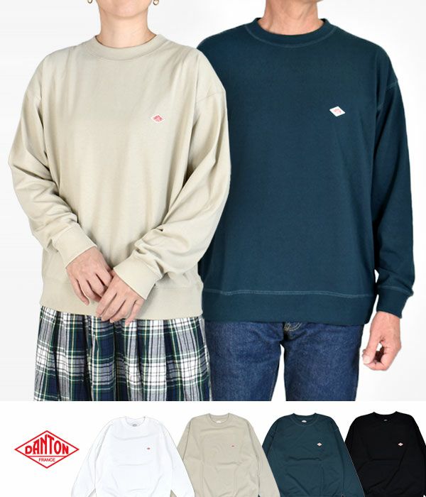 ダントン (DANTON) MEN'S LONG SLEEVE SWEAT T-SHIRT クルーネック 長袖Tシャツ ロンT DT-C0204TCB