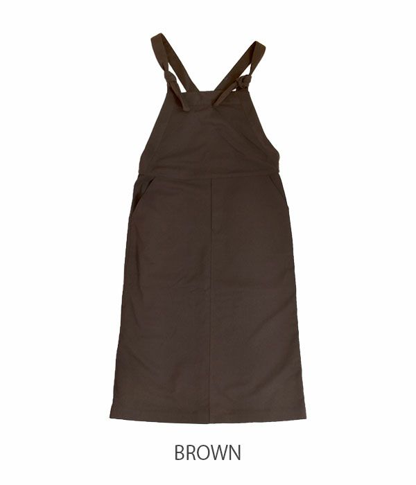 ル グラジック (LE GLAZIK) OVERALLS SKIRT ウールライクサロペットスカート オーバーオール LG-F0013CEC BROWN