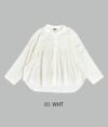 マーブルシュッド (marble SUD) ネップテンセル ピンタックShirt ノーカラー長袖ブラウス 05DF073158 01.WHT