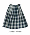 ブリスバンチ (Bliss bunch) タック使いサイドリボンスカート ツイルタータンチェックロングスカート K638-255 3-1.DRESS GORDON