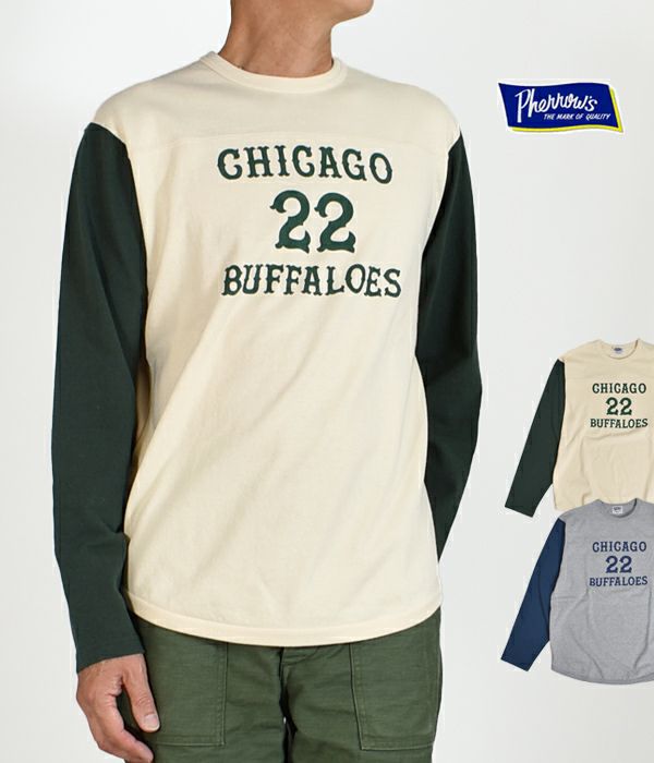 フェローズ (PHERROW'S) -CHICAGO BUFFALOES 22- フットボール長袖Tシャツ ロンT 23W-PLFT1