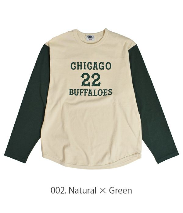 フェローズ (PHERROW'S), “CHICAGO BUFFALOES 22”, フットボール長袖Tシャツ ロンT, 23W-PLFT1