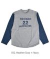 フェローズ (PHERROW'S) “CHICAGO BUFFALOES 22” フットボール長袖Tシャツ ロンT 23W-PLFT1 032.Heather Gray×Navy