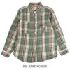 フェローズ (PHERROW'S) FLANNEL SHIRT 長袖チェックネルシャツ 23W-750WS-C  200.GREEN CHECK
