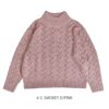 ブリスバンチ (Bliss bunch) レリーフ模様モックネックPO ニット セーター 透かし編み アルパカ混 P638-221 4-3.SMOKEY D/PINK