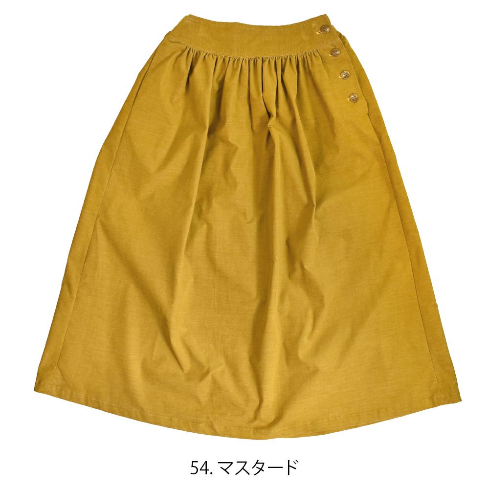 ダナファヌル (DANA FANEUIL) コーデュロイギャザースカート D8323401 54.マスタード