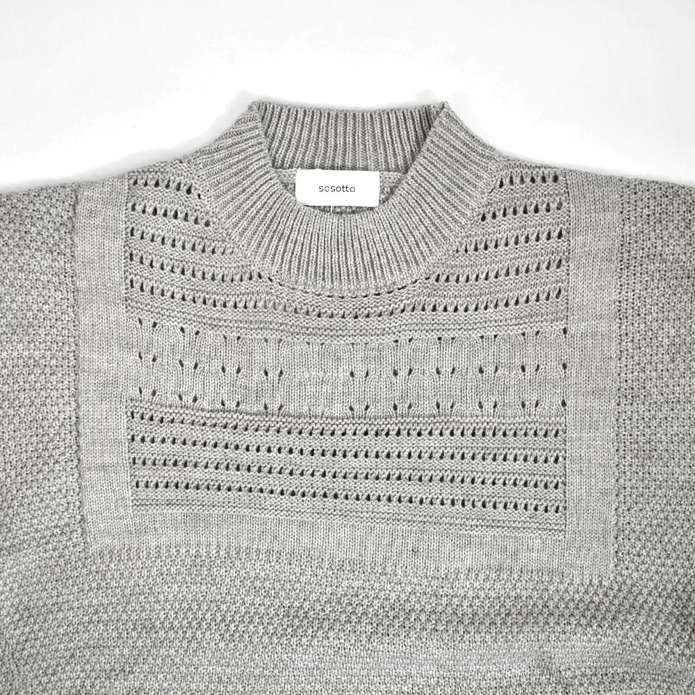 ソソット (sosotto) 透かし柄モックネックPO プルオーバーニット 42373122