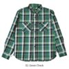 コリンボ (COLIMBO) CROW DOG FLANNEL SHIRT 長袖チェックネルシャツ ZY-0311  02.Green Check