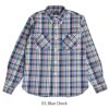 コリンボ (COLIMBO) CROW DOG FLANNEL SHIRT 長袖チェックネルシャツ ZY-0311  03.Blue Check