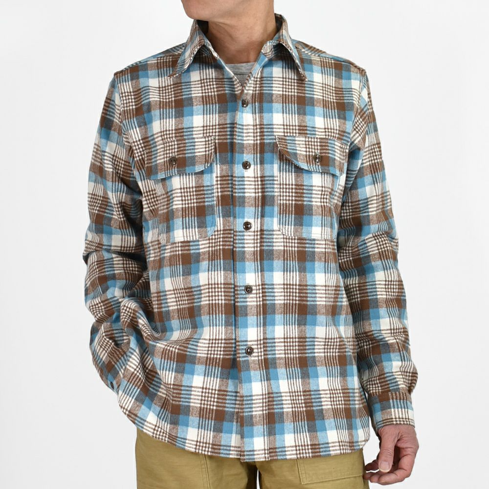 ウエアハウス (WAREHOUSE) FLANNEL SHIRTS D柄 ブラウン【N/W】 長袖